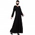 Reversible Front open abaya - Black-White Reversible Front open abaya - Black-White
