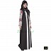 Abaya- Dark grey colored with beige Print Abaya- Dark grey colored with beige Print