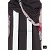 Abaya- Dark grey colored with beige Print Abaya- Dark grey colored with beige Print