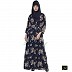 Abaya with with blue colored printed shrug Abaya with with blue colored printed shrug