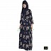 Abaya with with blue colored printed shrug Abaya with with blue colored printed shrug