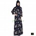 Abaya with with blue colored printed shrug Abaya with with blue colored printed shrug