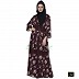 Shrug abaya with Burgundy printed Shrug abaya with Burgundy printed