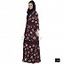 Shrug abaya with Burgundy printed Shrug abaya with Burgundy printed