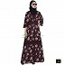 Shrug abaya with Burgundy printed Shrug abaya with Burgundy printed