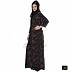Shrug Abaya with black and Red printed shrug Shrug Abaya with black and Red printed shrug