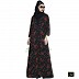 Shrug Abaya with black and Red printed shrug Shrug Abaya with black and Red printed shrug