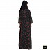 Shrug Abaya with black and Red printed shrug Shrug Abaya with black and Red printed shrug