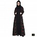 Shrug Abaya with black and Red printed shrug Shrug Abaya with black and Red printed shrug