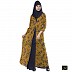 Shrug abaya with Mustard printed shrug