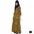 Shrug abaya with Mustard printed shrug