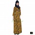 Shrug abaya with Mustard printed shrug
