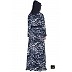 Printed Shrug abaya- Navy Blue-White Printed Shrug abaya- Navy Blue-White