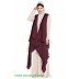 Shrug abaya- Beige-Wine Shrug abaya- Beige-Wine