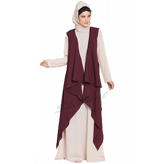 Shrug abaya- Beige-Wine