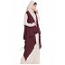 Shrug abaya- Beige-Wine Shrug abaya- Beige-Wine