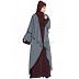 Designer Shrug abaya combo- Wine-Grey Designer Shrug abaya combo- Wine-Grey