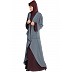 Designer Shrug abaya combo- Wine-Grey Designer Shrug abaya combo- Wine-Grey