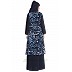 Shrug abaya combo- Navy Blue print Shrug abaya combo- Navy Blue print