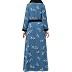 Designer abaya with printed Shrug attached