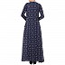 Printed Shrug Abaya- Navy Blue Printed Shrug Abaya- Navy Blue