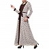 Printed Shrug Abaya- Brown-Multi color Printed Shrug Abaya- Brown-Multi color
