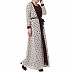 Printed Shrug Abaya- Brown-Multi color Printed Shrug Abaya- Brown-Multi color