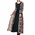 Printed Shrug Abaya- Green-Multi color Printed Shrug Abaya- Green-Multi color
