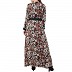 Printed Shrug Abaya- Green-Multi color Printed Shrug Abaya- Green-Multi color