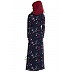Floral printed Shrug abaya- Navy Blue Floral printed Shrug abaya- Navy Blue