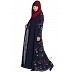 Floral printed Shrug abaya- Navy Blue Floral printed Shrug abaya- Navy Blue