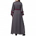 Designer Shrug Abaya- Grey-Burgundy color Designer Shrug Abaya- Grey-Burgundy color