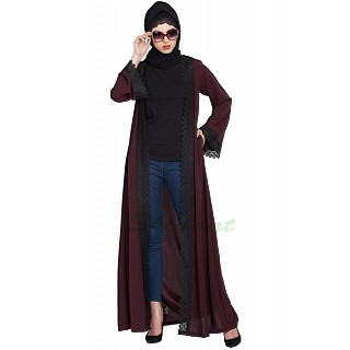 Elegant Shrug with lacework- Wine color