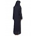 Front Open Black Abaya with silver stone Front Open Black Abaya with silver stone