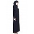 Front Open Black Abaya with silver stone Front Open Black Abaya with silver stone