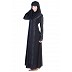 Umbrella Style Black Abaya with Silver Stone Umbrella Style Black Abaya with Silver Stone