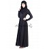 A-line Style Black Abaya with silver stone work A-line Style Black Abaya with silver stone work