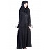 A-line Style Black Abaya with silver stone work A-line Style Black Abaya with silver stone work