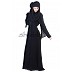 A-line Style and Umbrella sleeves Design Black Abaya with silver stone work A-line Style and Umbrella sleeves Design Black Abaya with silver stone work