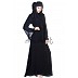A-line Style and Umbrella sleeves Design Black Abaya with silver stone work A-line Style and Umbrella sleeves Design Black Abaya with silver stone work