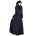 Dubai Style Umbrella design black Abaya with Maroon stone work