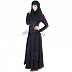 Dubai Style Umbrella design black Abaya with Maroon stone work