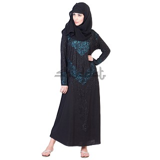 A-Line with V design Black Abaya