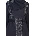 Abaya- Dubai Style Umbrella Design silver stone work on Vertical line