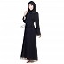 Umbrella Style Burqa with Silver Stone work on Border  Umbrella Style Burqa with Silver Stone work on Border