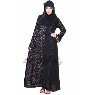 A-Line Style Dubai Abaya with dual design cloth work