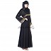 Frock Style Umbrella Design Niqab with Golden Print on Top. Frock Style Umbrella Design Niqab with Golden Print on Top.