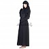 A-Line Black Abaya with silver stone work on Chest A-Line Black Abaya with silver stone work on Chest