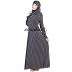 A-Line Frock style Black and White print Burqa