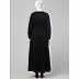 Adjustable waist Pleated Sleeves Abaya- Black Adjustable waist Pleated Sleeves Abaya- Black